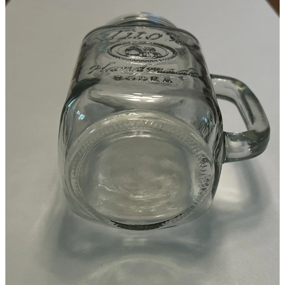 Tito's Handmade Vodka Embossed 16 oz. Glass Mason Jar Mugs - Set of 4